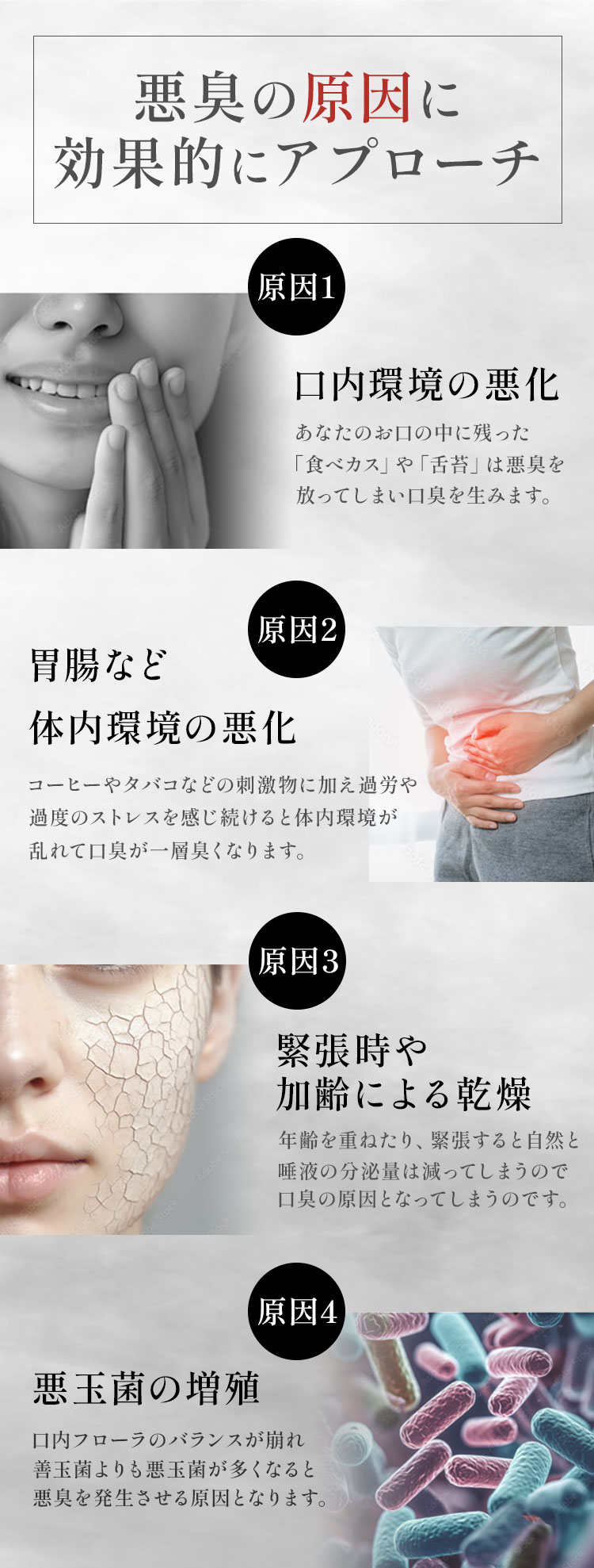 悪臭の原因に効果的にアプローチ